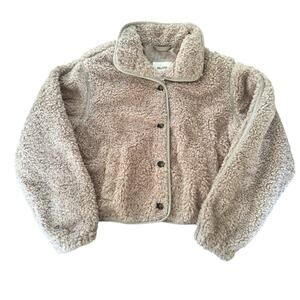 Hollister Women's Sherpa Jacket Biker Silhouette 
Light Brown Cozy Fall Size XS